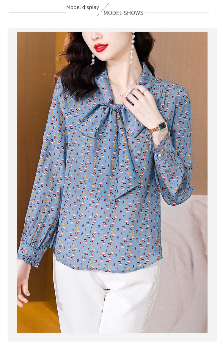 printing Long sleeve Autumn  French Your wife Chiffon shirt