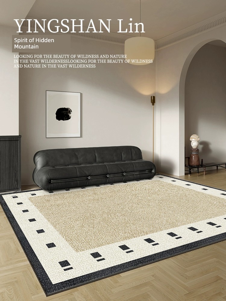法式風客厛地毯茶幾墊輕奢簡約現代家用地毯2023新款臥室圈羢地墊