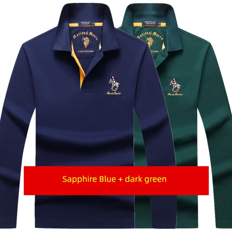 spring Paul leisure time Big size Polo shirt Long sleeve T-shirt