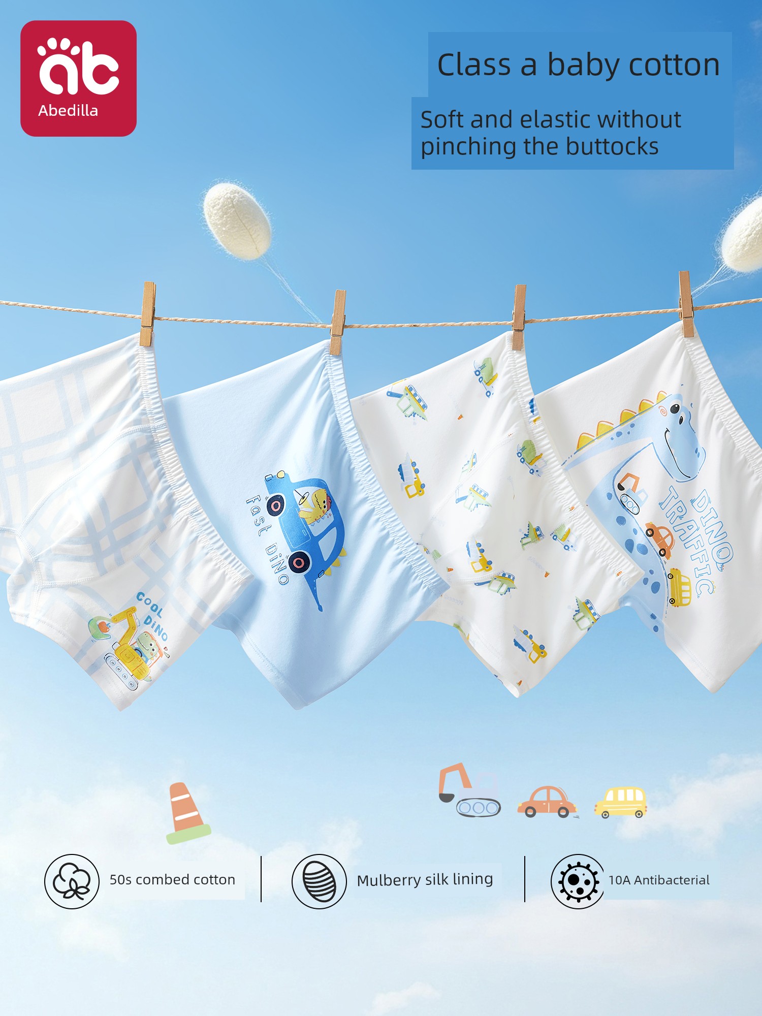 Boys' Underwear, Kidsren's Pure Cotton Type a Baby Boxer Shorts, Boys' Shorts, Baby Boys, Kids, Infants, All Cotton
