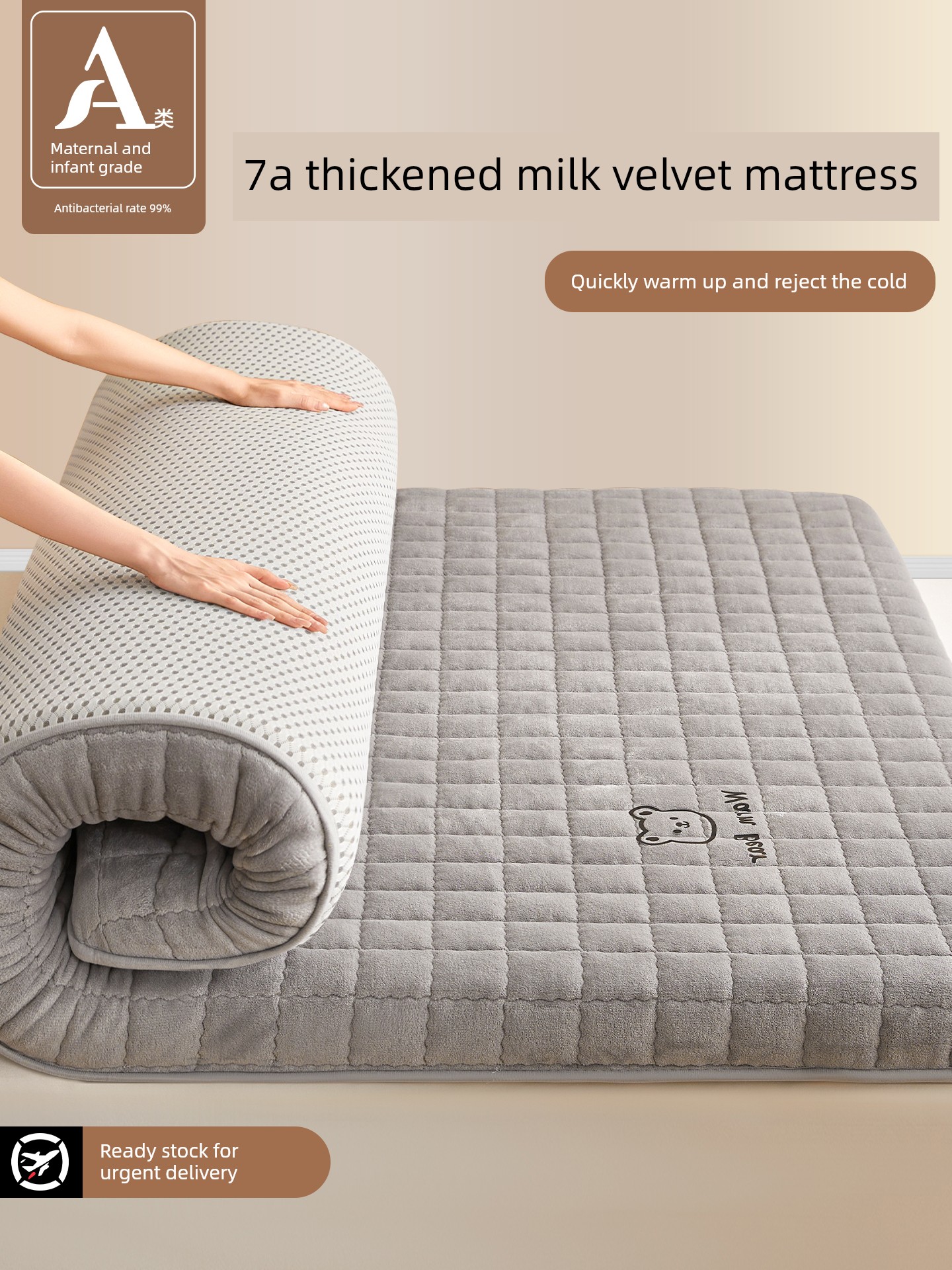 Milk Velvet Mattress, Thickened for Winter, Warm and Plush, Mattress Pad for Dormitory Students, Single Mattress, Soft Pad