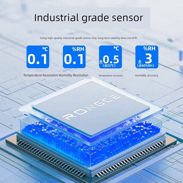 Temperature and humidity meter industrial high-precision household indoor time display ultra-large screen warehouse electronic temperature special