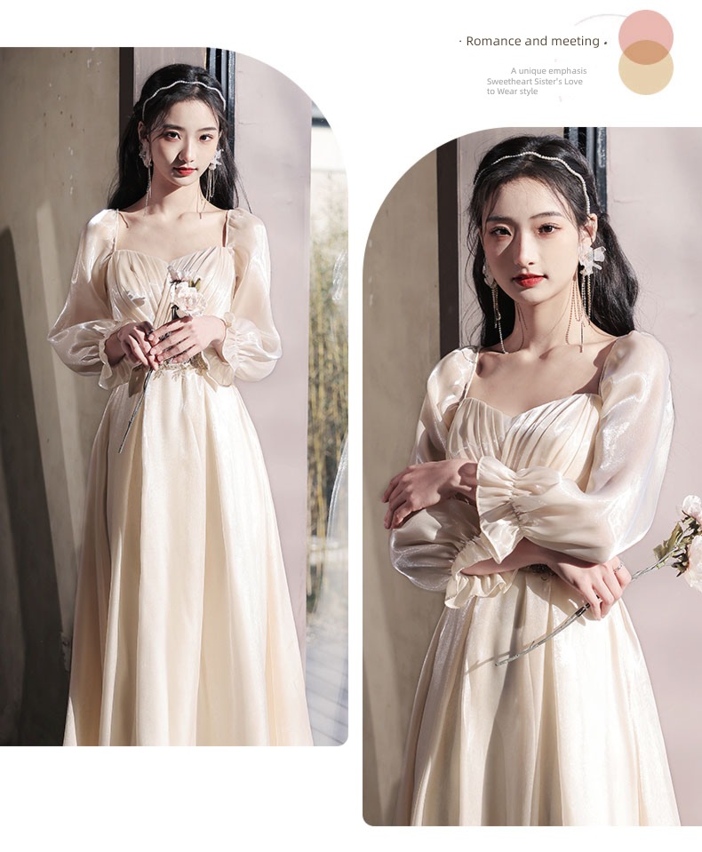 Sisterhood Champagne winter Minority wedding Bridesmaid Dresses