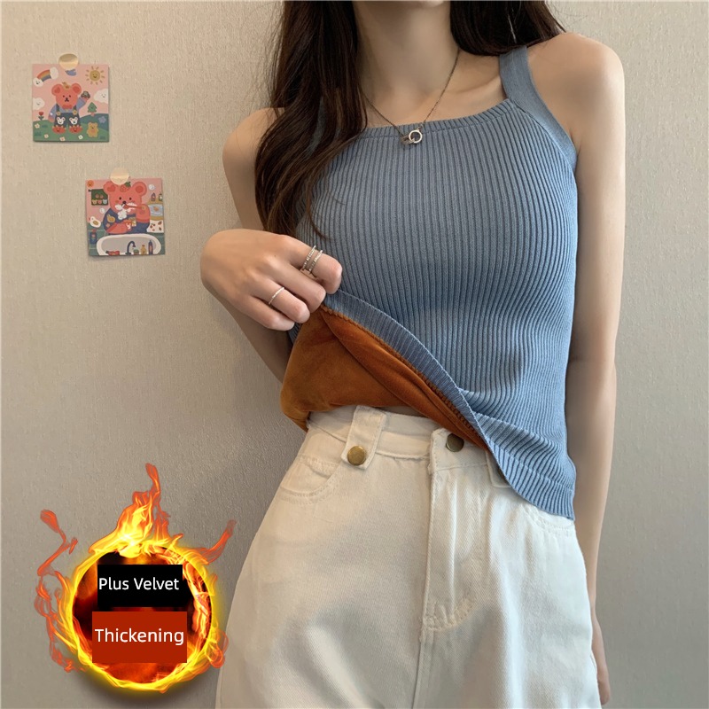 Autumn and winter Plush thickening keep warm Self-cultivation camisole vest