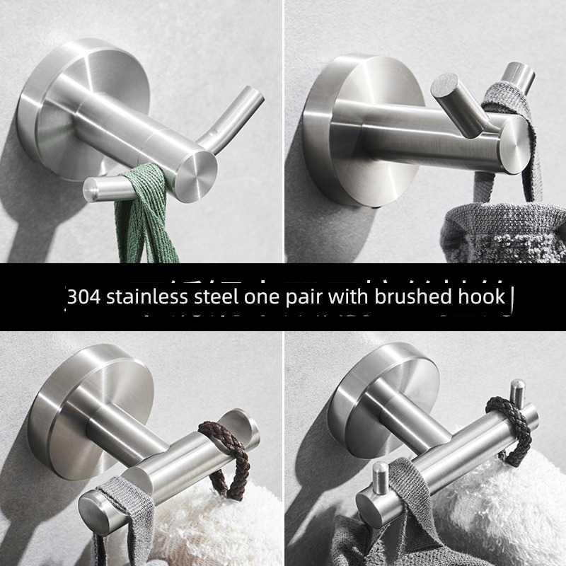 Shower Room 304 stainless steel Clothes hook wire drawing No punching a hook  Single hook TOILET Coat hook Wall hanging