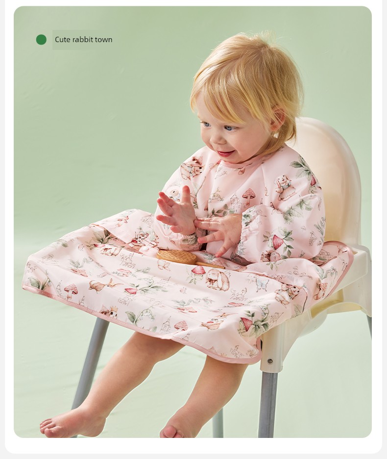 European-Style All-In-One Dining Chair Cover, Baby Feeding Bib, Infant Food Bib, Waterproof and Stain-Resistant Children's Apron — 34