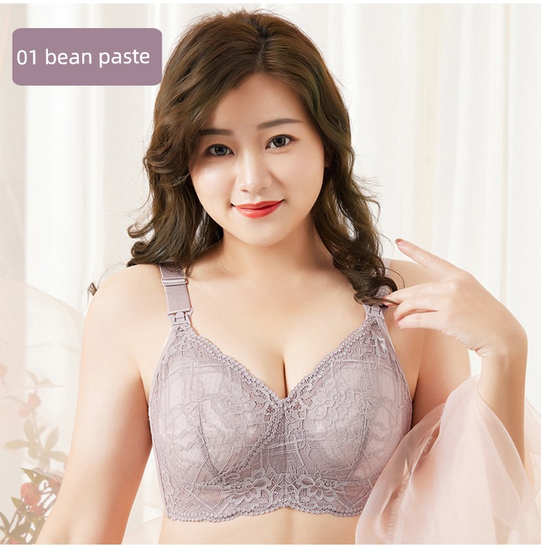 Plus Size Maternity Bra for Pregnancy Breastfeeding Intimates Push up and Anti-Sagging Big Chest Full Cup Postpartum Feeding Bra — 23