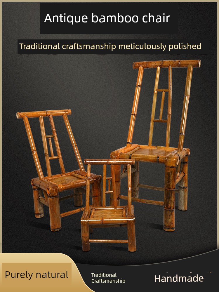 Bamboo Woven Chair Backrest Bamboo Chair Chinese Ancient Style Photography Chair Tea Room Dining Chair For Home Traditional Chinese Style Handmade Chair Bamboo Stool