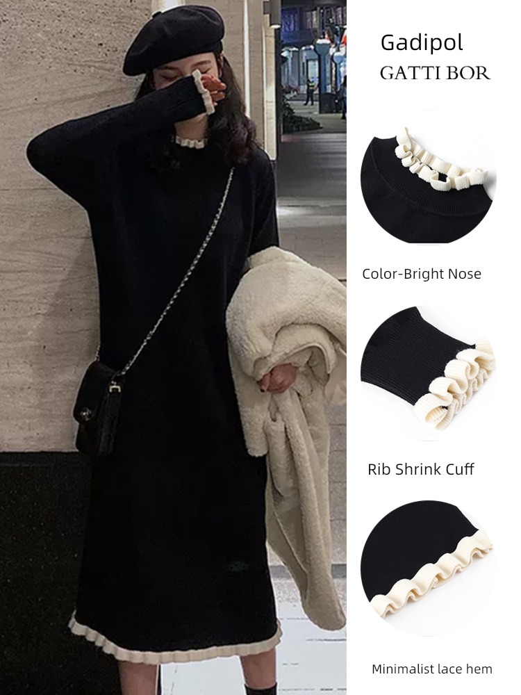 Autumn and winter stepmother skirt Lay a foundation temperament Goddess sweater