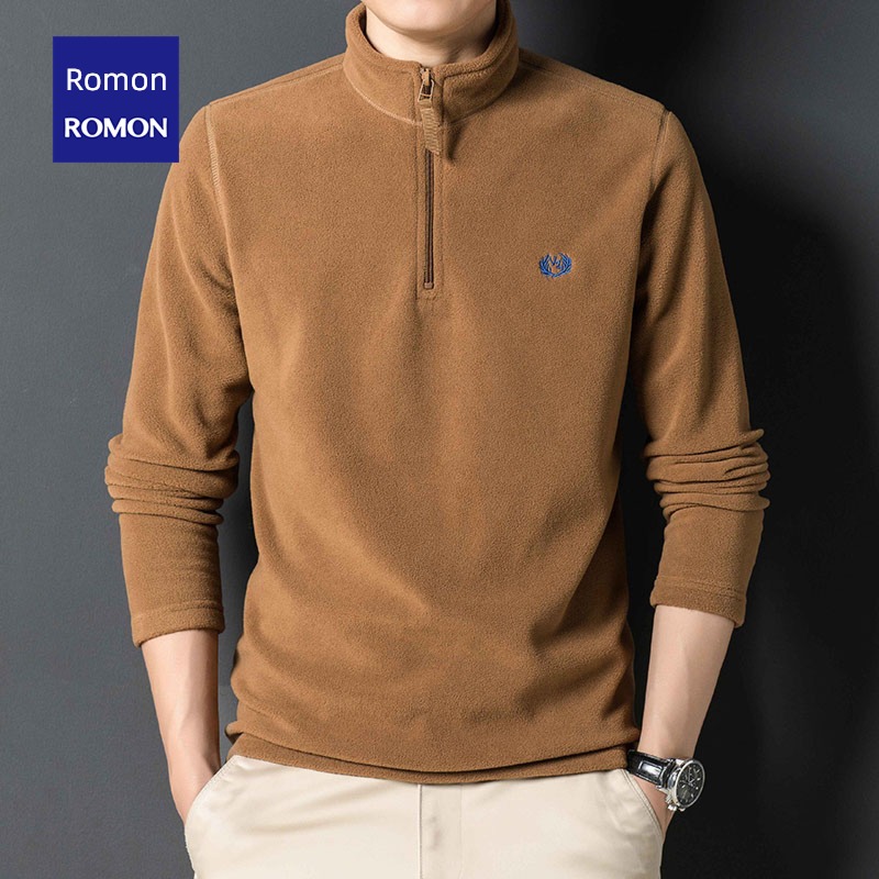 Romon Fleece Autumn and winter Thick style Self-cultivation stand collar Sweater