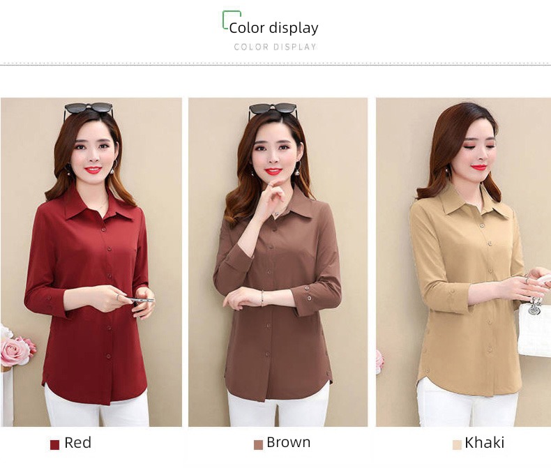 Age reduction Foreign style middle age shirt Long sleeve jacket Mother dress