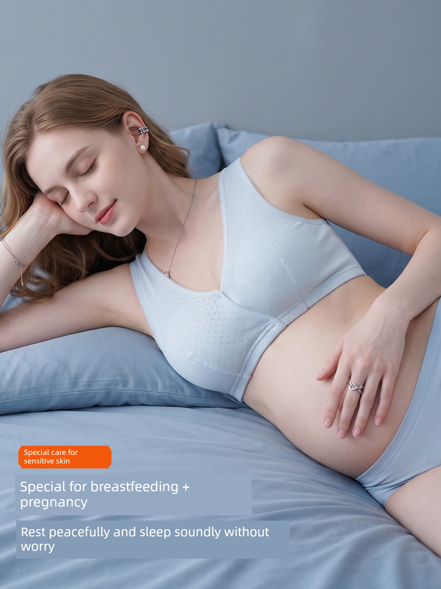 Pure Cotton Nursing Bra, Summer Thin Style, Specially Designed for Postpartum Breastfeeding, Can Be Worn during Pregnancy and Sleep, Vest-Style Bra — 2