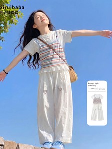 Girls' Summer Outfit, Thin Style, 2026 New Model, for Middle School Girls, Older Children, Korean Style, Very Stylish Tw