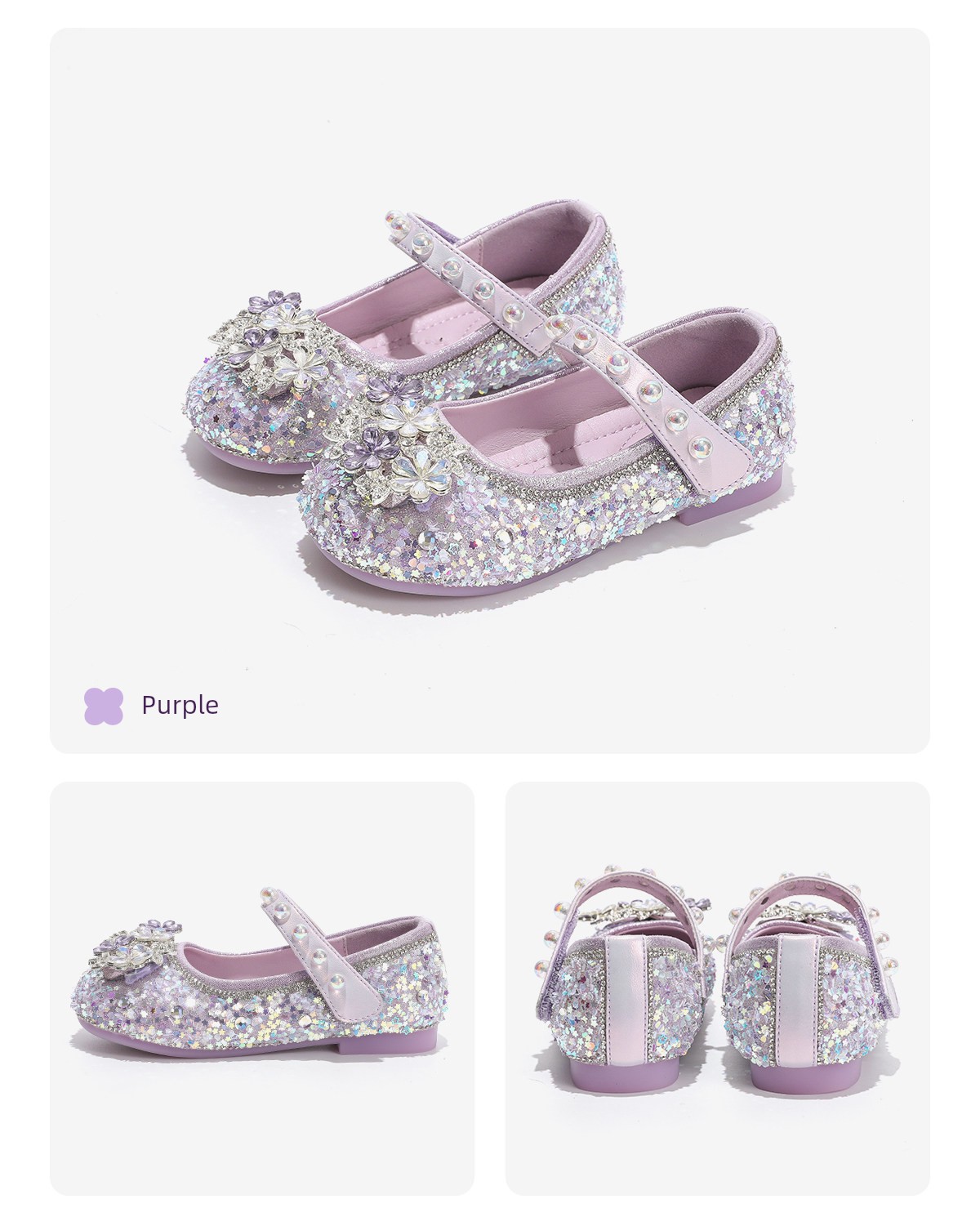 Girls' Crystal Princess Shoes 2026 New Leather Shoes Kidsren's Crystal Shoes Soft Sole Baby Girl Shoes Shiny Summer and Autumn — 15