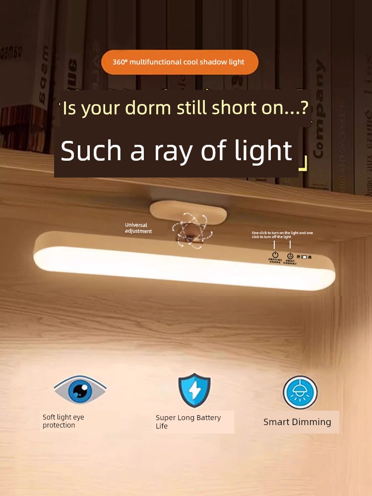 Zhenai Ming Adjustable Angle Cool Led Ceiling Lamp for College Students' Desks, Dormitory Eye-Protection Lamp, Study-Specific Desk Lamp