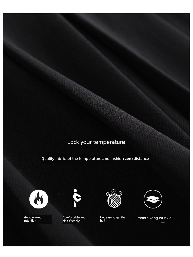 black Wool Autumn and winter With pocket temperament skirt