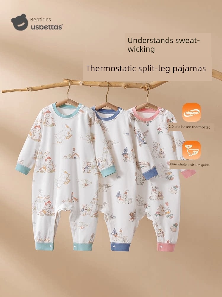 [Brand Special Offer] Betis Baby Pajamas Spring and Autumn Style Girls' Long-Sleeve Pure Cotton Homewear Boys' One-Piece Pajamas