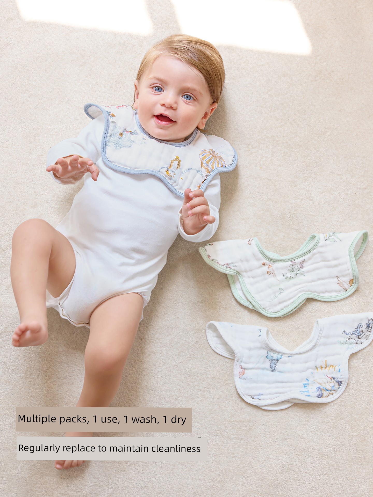 [Tang Yixin Recommend] Xiaoxi Baby Saliva Towel Newborn Small Bibs Children's Neckerchief Baby Waterproof Bib — 3