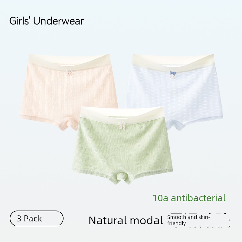 Girls' Underwear, Ice Silk Modal, Medium and Large Children's Boxer Briefs, Summer Thin Style, for Teenagers in the Developmental Period, 12 Years Old — 2