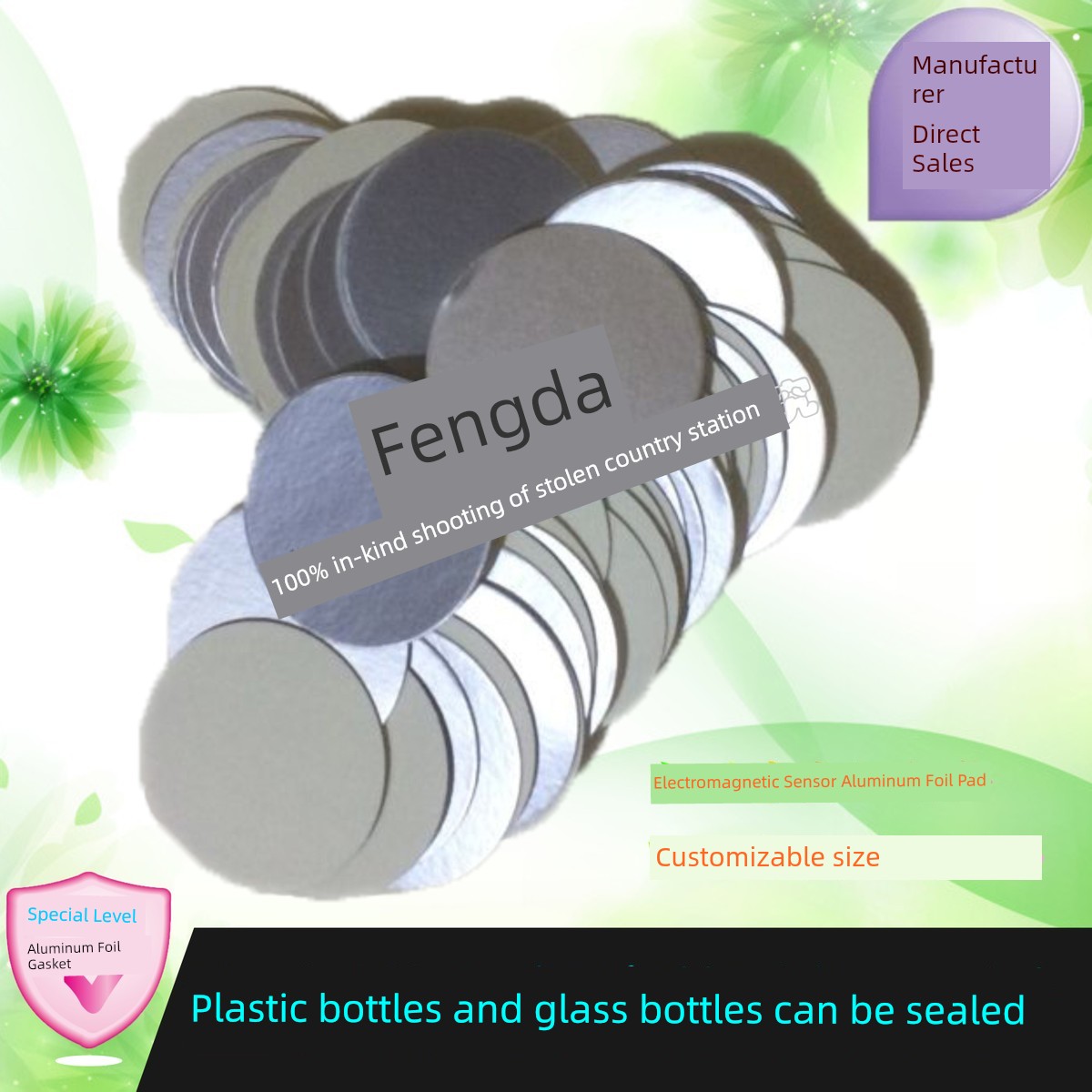Factory Direct Sales High Quality Glass Bottle Aluminum Foil Gasket Plastic Bottle Electromagnetic Sensor Sealing Film Universal Tinfoil Pieces