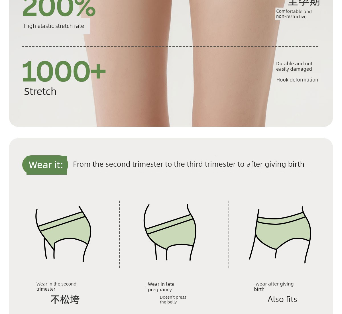 Jq Jingqi Maternity Underwear for Pregnancy, Large Size, Mid to Late Pregnancy, Pure Cotton Antibacterial Crotch, Modal Breathable — 9