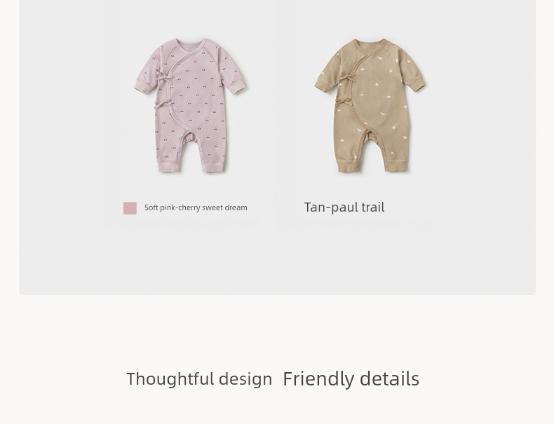 Koala Nose [Fun Little Elements·Simple and Clean Floral Design] Newborn Baby Romper Pure Cotton Bodysuit — 19