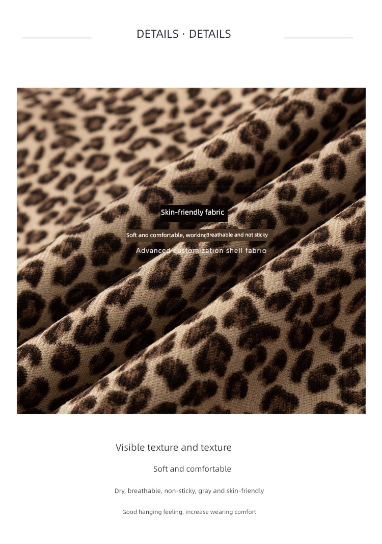 early autumn Leopard Print Art student Shawl Little coat Dress