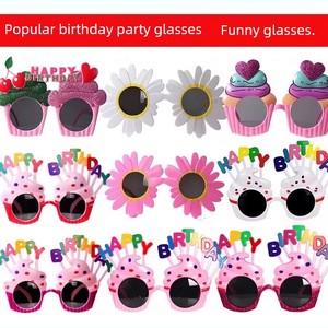 Birthday Funny Glasses Creative Kids Happy Party Photo Props Cake Decoration Birthday Hat Hairband Decoration