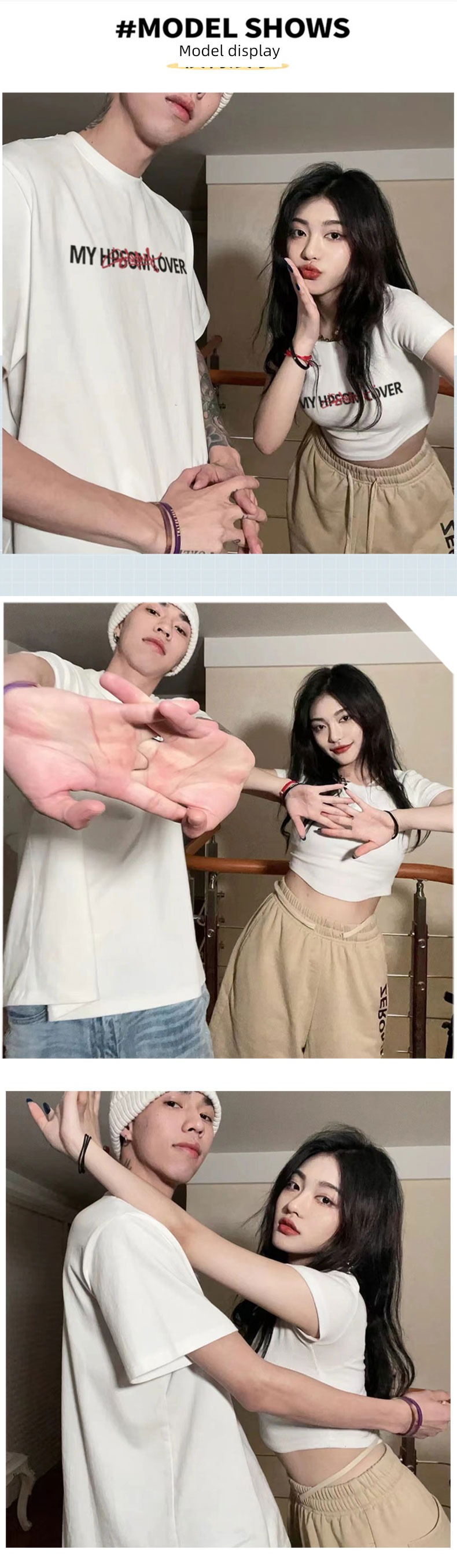 Internet celebrity Short sleeve T-shirt ins Minority Couples dress summer wear