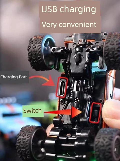 Children's birthday gift mini bigfoot police car alloy remote control off-road car room boy 3 to 6 years old toys