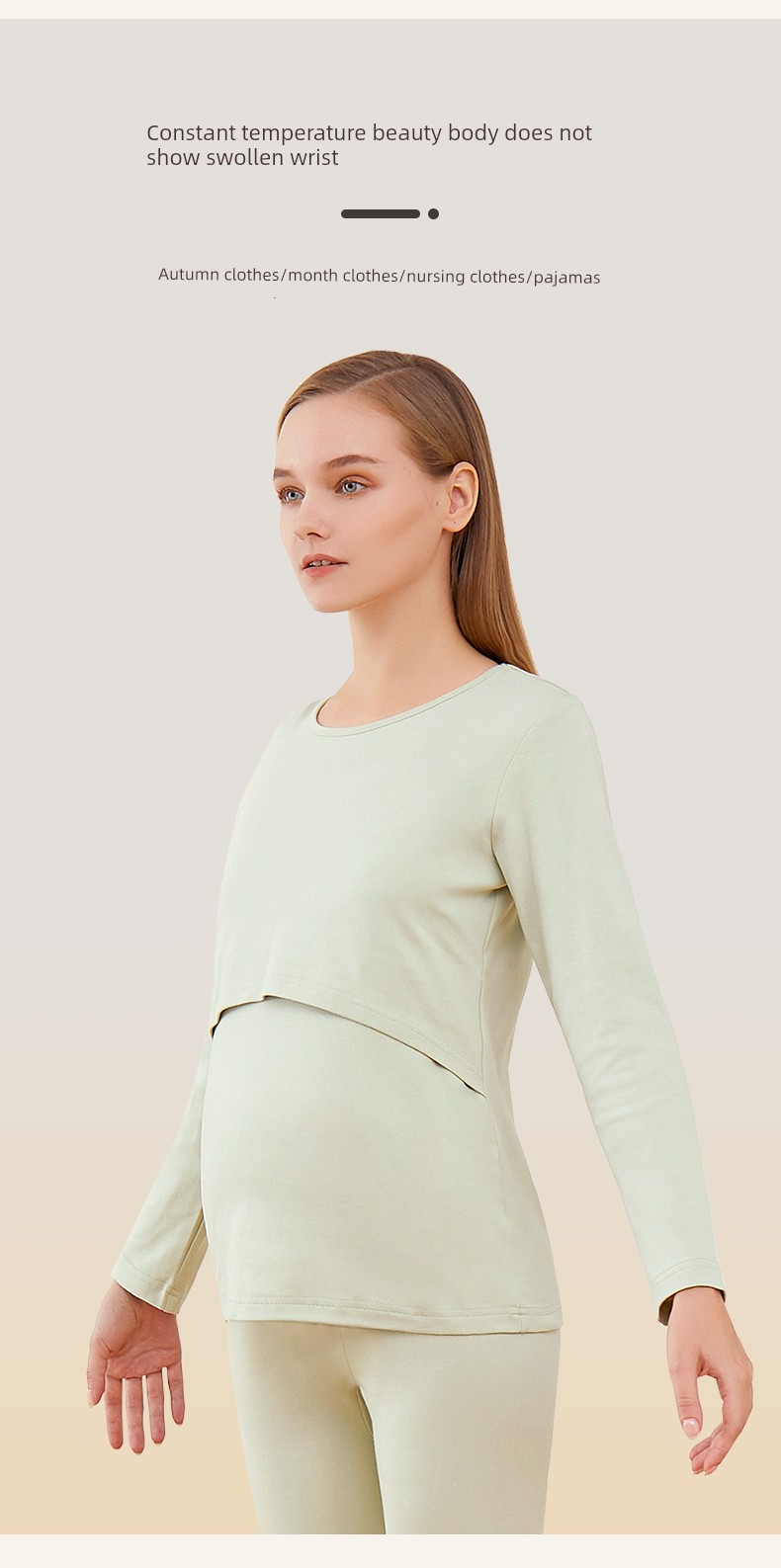 Maternity Autumn Clothes Set, Pure Cotton Sweater, Autumn and Winter Thermal Underwear, Nursing Pajamas, Postpartum Clothing, Loungewear — 9