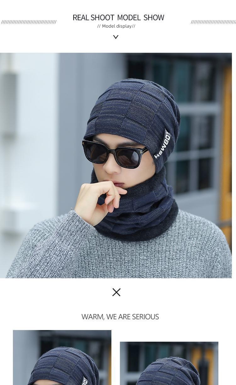 man winter Korean version Plush Cold wind prevention Wool Hat