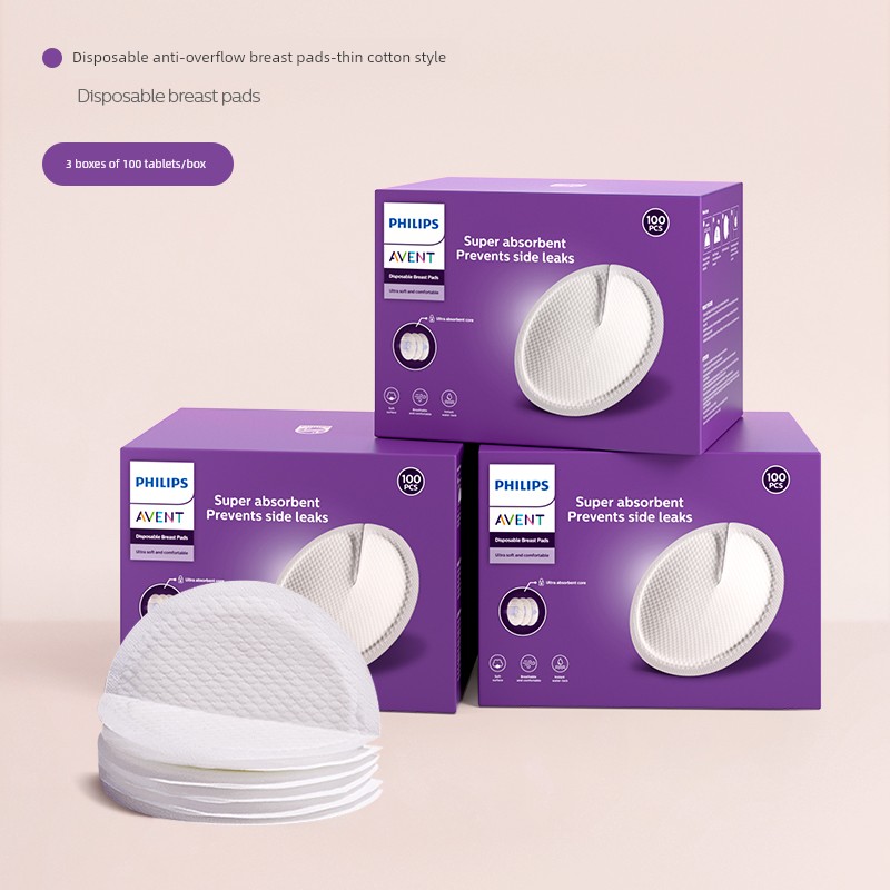 Philips Avent Anti-Leakage Breast Pads, Disposable Cotton Anti-Leakage Breast Pads for Breastfeeding and Postpartum, Ultra-Thin and Breathable Breast Pads — 4