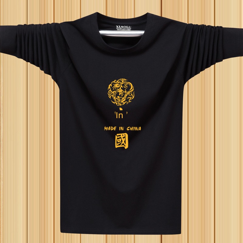 Chaopai Chinese style Xinjiang cotton man Long sleeve T-shirt