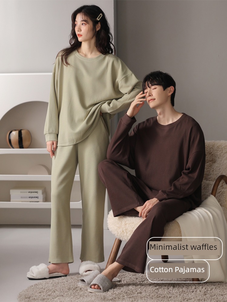pure cotton men and women Simplicity easy Big size lovers pajamas