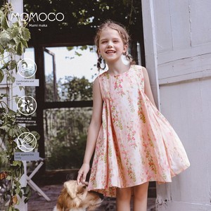 Momoco/Mami Maca Girls' Dress 2026 New Summer Style for Older Children, Stylish Pure Cotton Floral Princess Dress