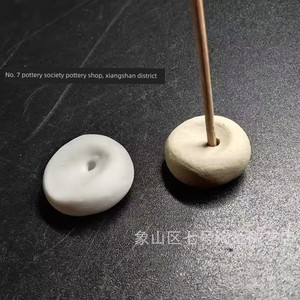 Purely Handmade Ceramic Incense Holder, Concave Ball-Shaped Incense Stand, Japanese-Style Mini Incense Holder, with Prin