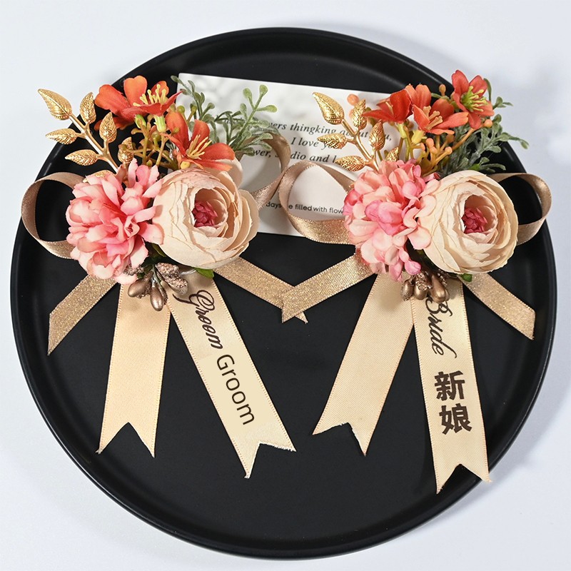 Mori Style Groomsman and Bridesmaid Wedding Chest Flower Sisters Wrist Flower Wedding Full Set Family Corsage High-End Parents Boutonniere