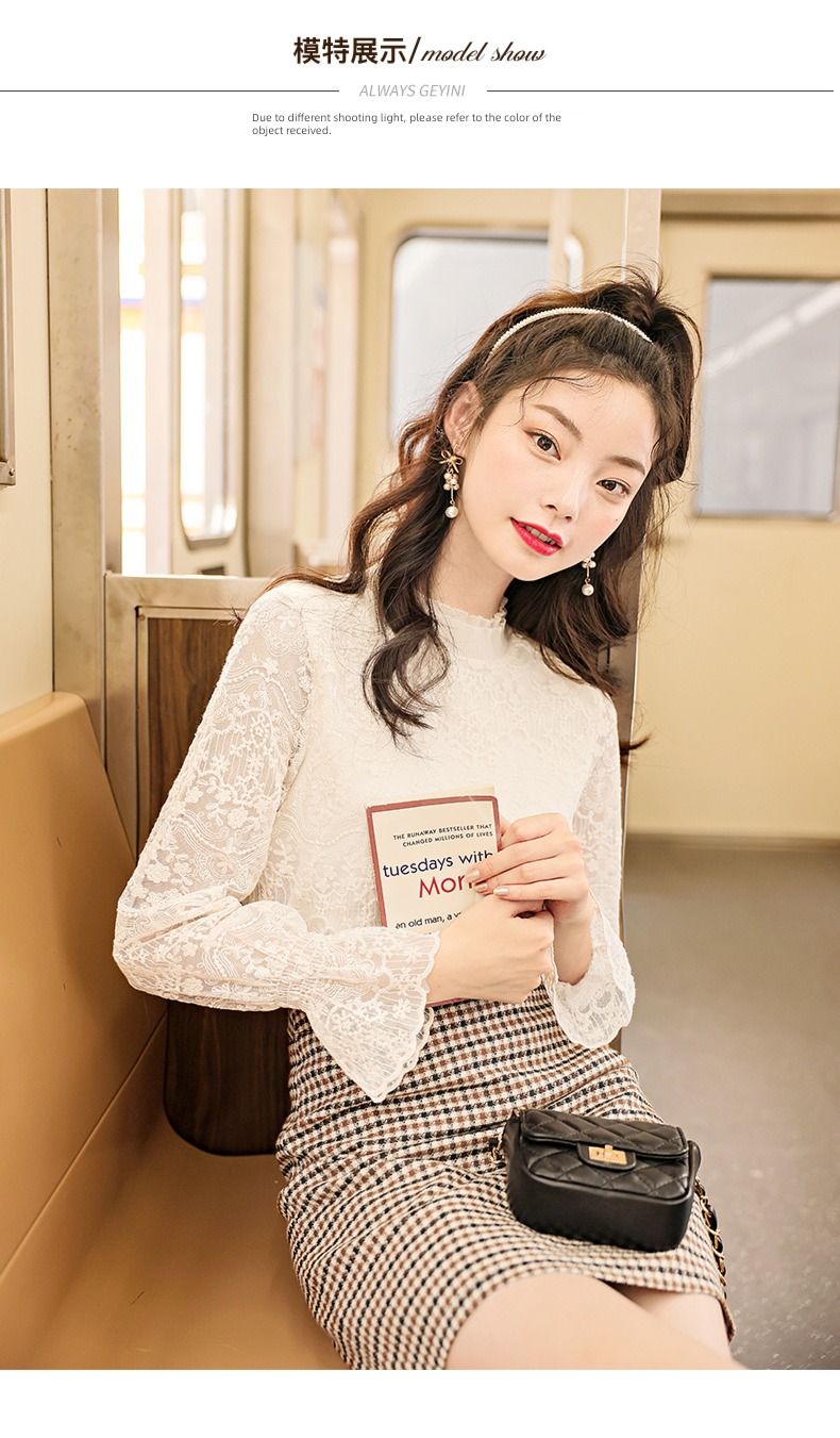 Goyne white Long sleeve Chiffon jacket Lace Small shirt