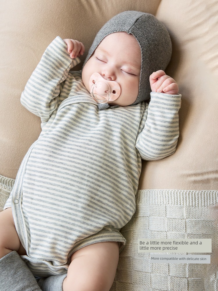 Koala Nose [Pure Color Soft Mist·Newborn Atmosphere] Basic Versatile Four-Season Romper for Newborns — 4