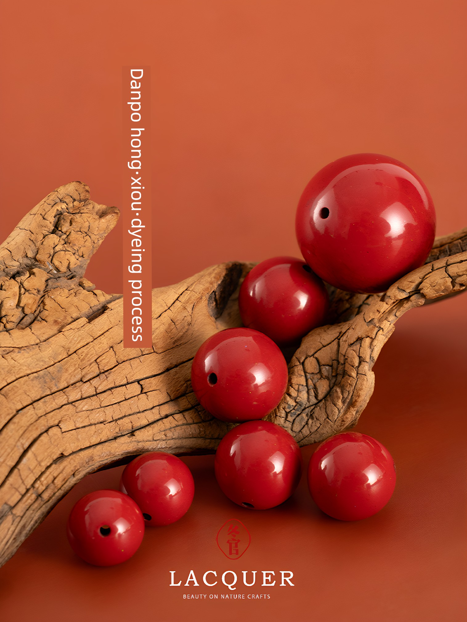 Natural Lacquer Single Bead Necklace Accessory, Fine European-Style Dyed Bracelet Handicraft, Danperhong