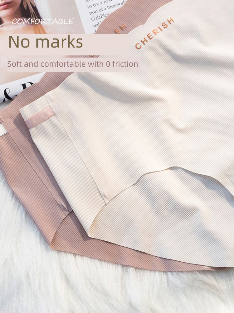 Thin money Ice silk Cotton crotch middle-waisted female summer underpants