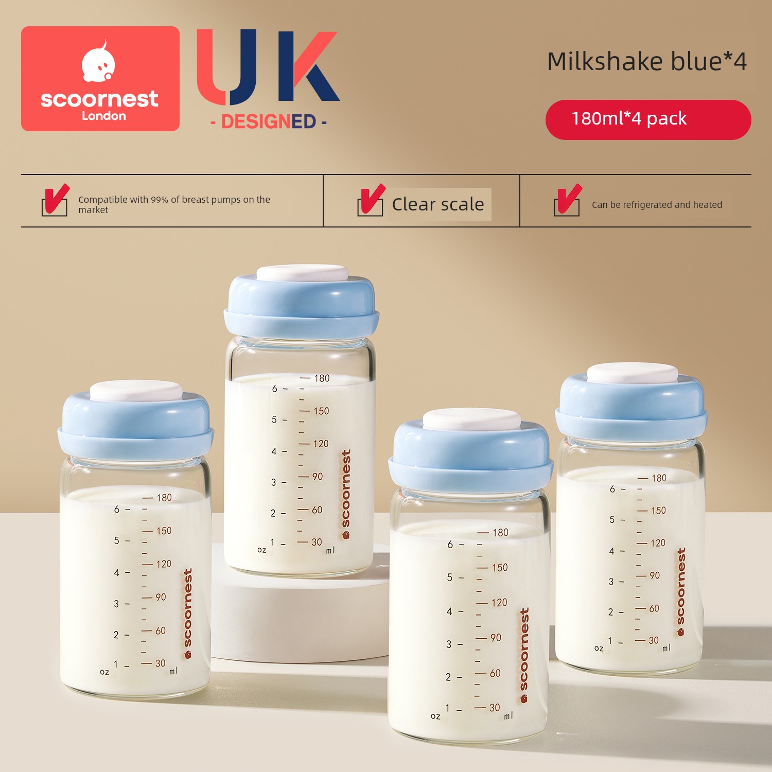 Kechao Glass Milk Storage Bottle for Refrigerator, Can Be Heated, Can Be Connected to a Breast Pump, Breast Milk Storage Container, Sealed and Fresh-Keeping — 7