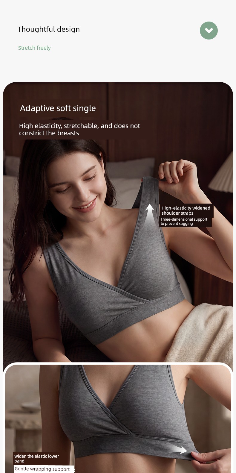 Koyobi Nursing Bra Bamboo Fiber Deep Sleep Postpartum Breastfeeding Special Ultra-Soft Maternity Nursing Bra — 7