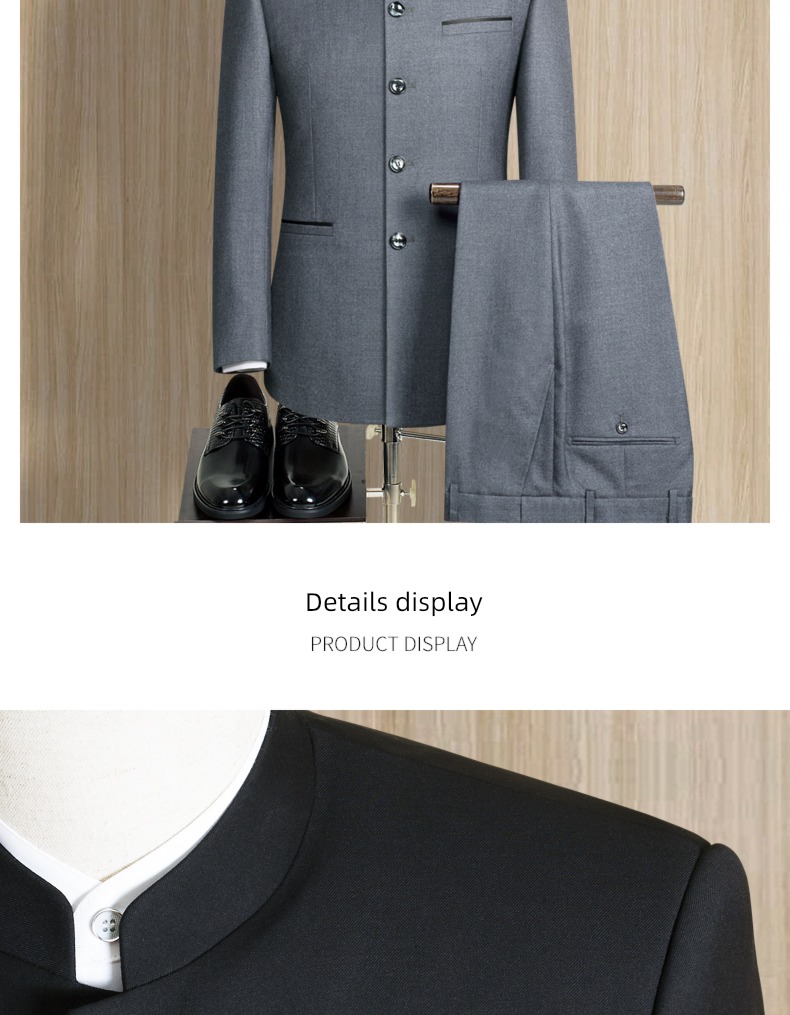 youth Self-cultivation stand collar man 's suit marry banquet Chinese tunic suit