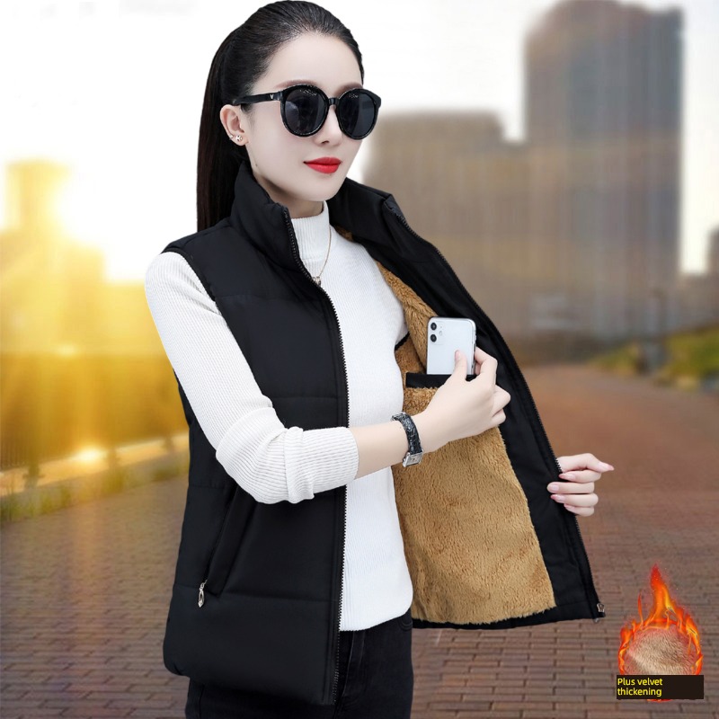 Autumn and winter fashion Plush Middle aged and elderly mom Vest