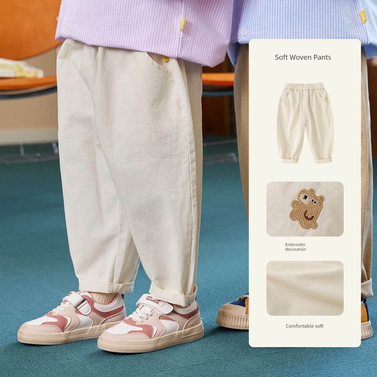Dudu Baby plus Velvet Boys' Autumn and Winter Models Pants — 4