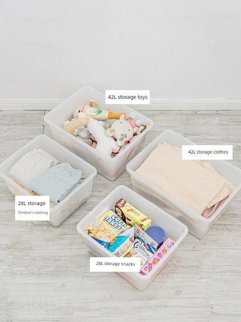 爱丽思整理收纳箱衣服玩具家用加厚大号带盖塑料透明储物箱爱丽丝