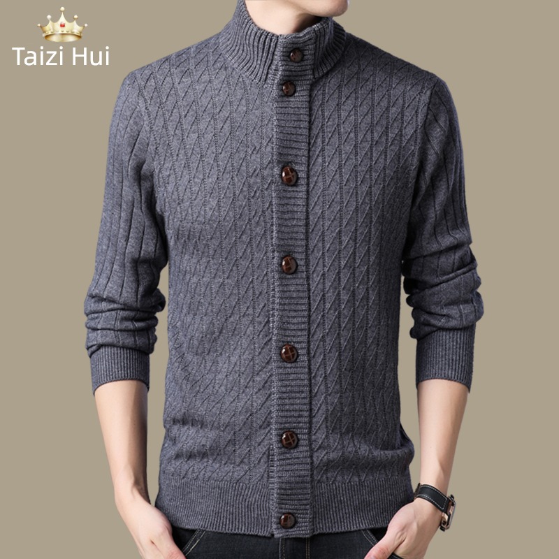leisure time stand collar Young and middle-aged people Wear out trend Korean version sweater