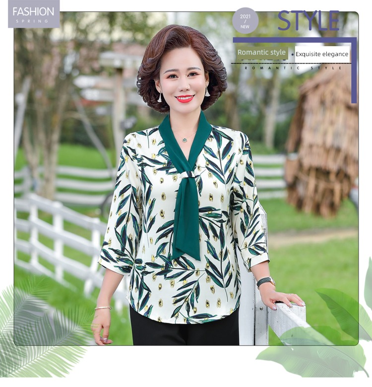 mom Foreign style Chiffon middle age female jacket Two summer wear
